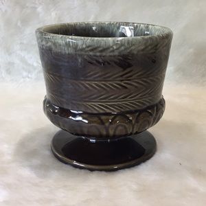 ♦️Vintage Hull PotteryPlanter Olive & Brown 4.5”